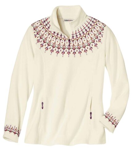 Women's Patterned Microfleece Sweater 