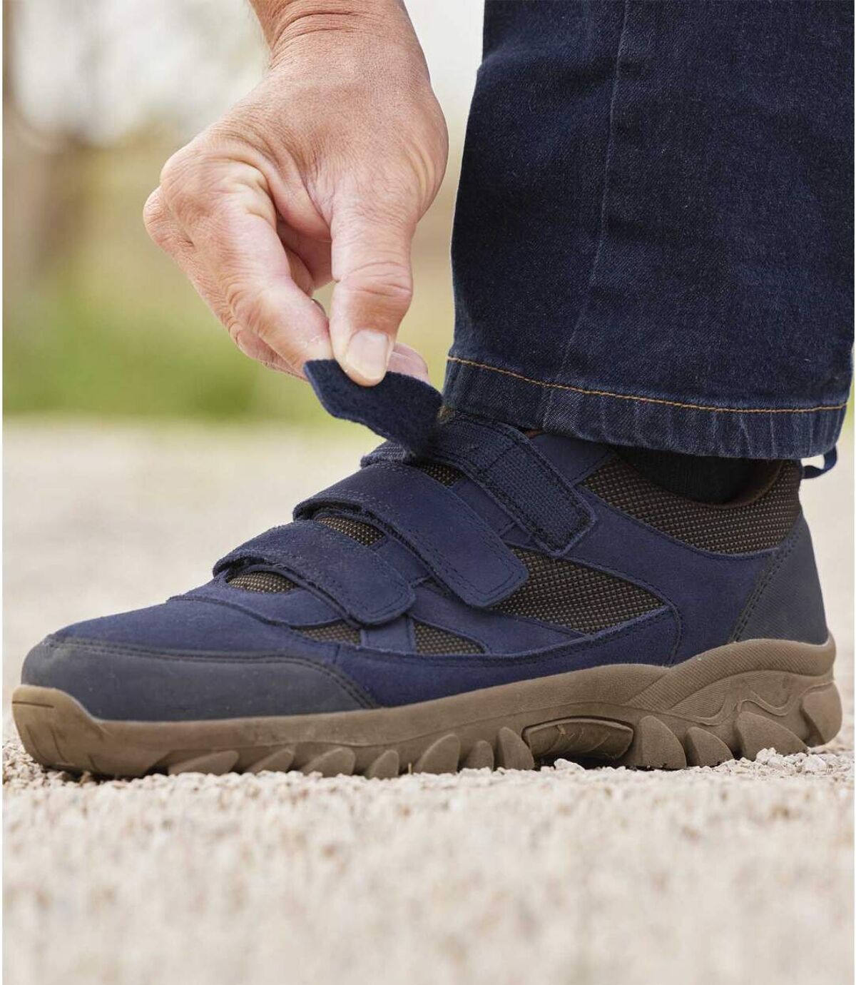 Men's Blue Hook-and-Loop Shoes - Water-Repellent Atlas For Men
