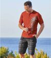 Kockované bermudy Cargo Travel Atlas For Men
