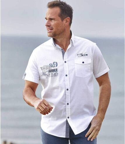 Men's White Pilot-Style Shirt 