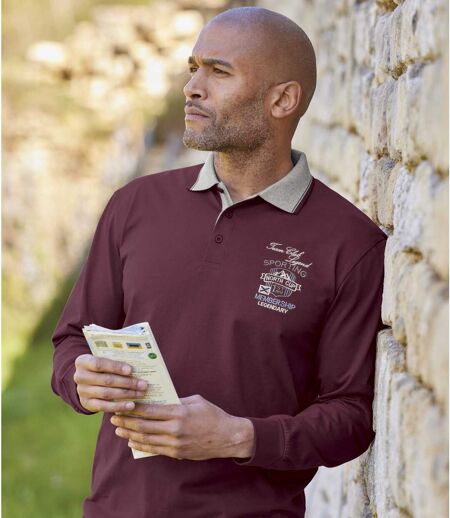Pack of 2 Men's Polo Shirts - Burgundy Navy