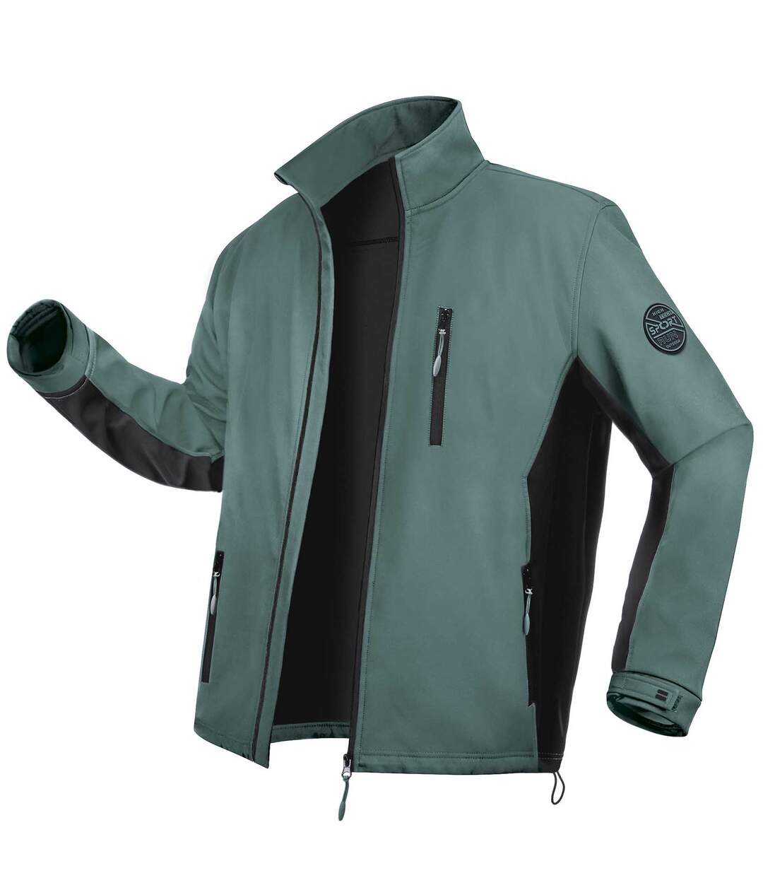 Men's Green Softshell Jacket - Water-Repellent