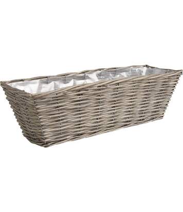 Jardinière en osier gris Longueur 40cm