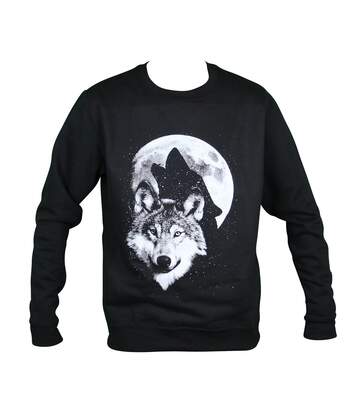 Sweat-shirt motif loups - 19955 - homme - noir