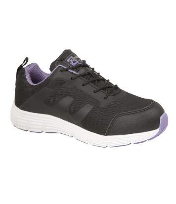 Grafters Womens/Ladies Toe Capped Safety Trainers (Black/Lilac) - UTDF1546