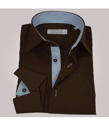 chemise homme marron