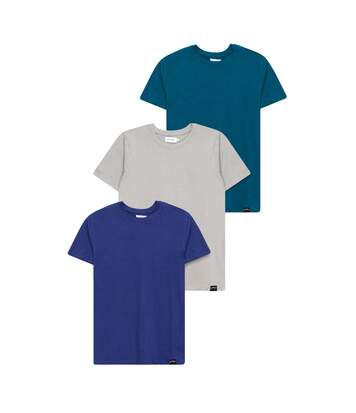 Hype T-Shirt Hommes Lagoon (Lot de 3) (Bleu/Gris/Téal) - UTHY7720