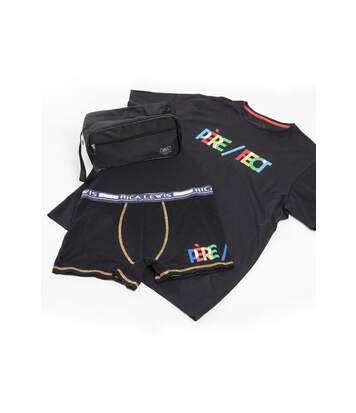 Lot t-shirt coton bio + boxer + trousse de toilette offerte noir