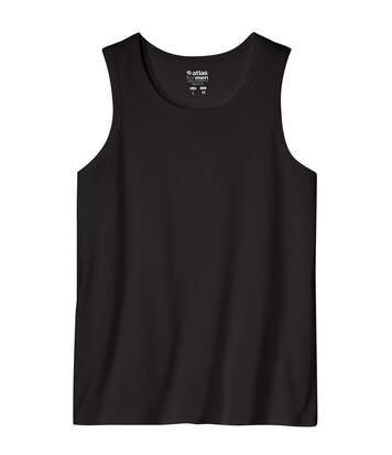 4er-Pack einfarbige Tanktops in Schwarz