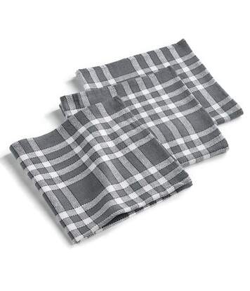Lot de 3 Serviettes de Table Traditio 45cm Anthracite