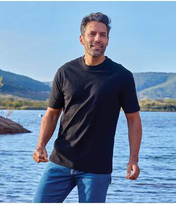 4er-Pack einfarbige T-Shirts in Schwarz