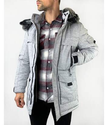 manteau capuche fourrure homme