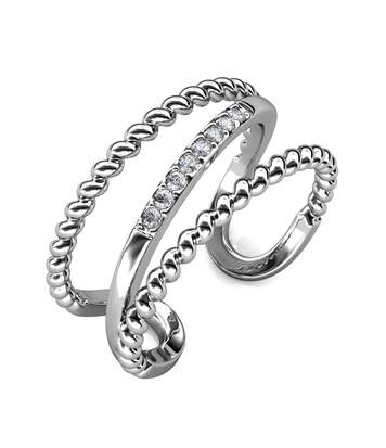 Bague Irving - Doré et Cristal
