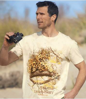 Levně Batikované tričko s potiskem pantera