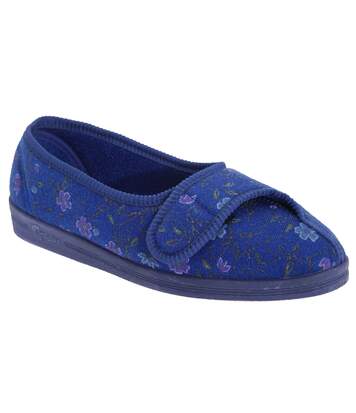 Comfylux Womens/Ladies Diana Floral Slippers (Blue) - UTDF506