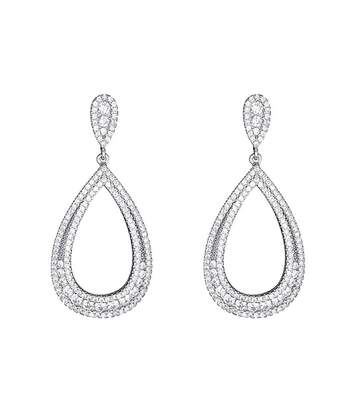 Boucles d'oreilles argent et oxydes de zirconium Goutte Doha