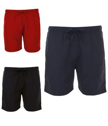 Lot 3 shorts de bain pour Homme - 01689 bleu marine rouge et noir
