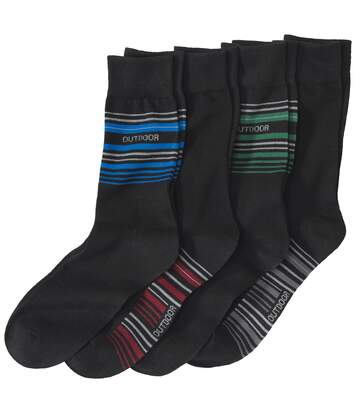 Levně Sada 4 párů vycházkových ponožek se žakárovým vzorem