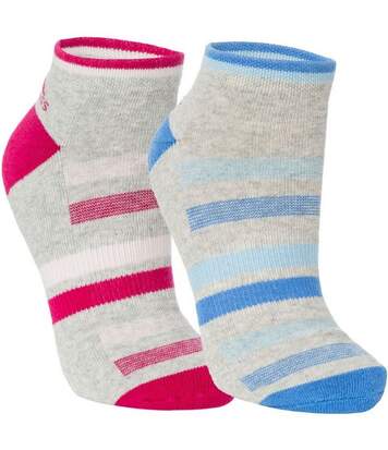 Trespass Womens/Ladies Trailing Insect Repellent Socks (2 Pairs) (Grey Marl Blue/Pink) - UTTP4002