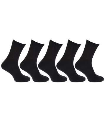 Mens Cotton Rich Sports Socks (Pack Of 5) (Black) - UTMB188