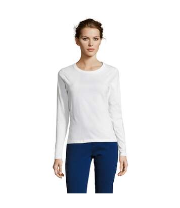 SOLS Womens/Ladies Majestic Long Sleeve T-Shirt (White) - UTPC314