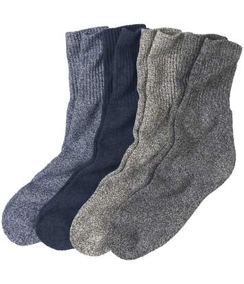 Levně Sada 4 párů sportovních ponožek z melírovaného úpletu