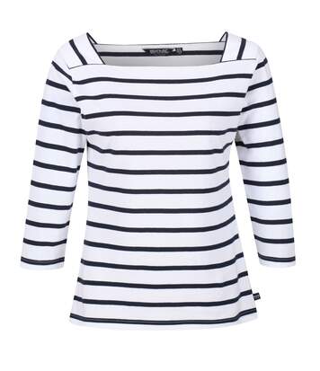 Regatta - T-shirt POLEXIA - Femme (Blanc / Bleu marine) - UTRG6921