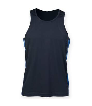 Finden & Hales Mens Performance Panel Moisture Wicking Sports Vest Top (Navy/Royal/White) - UTRW4688