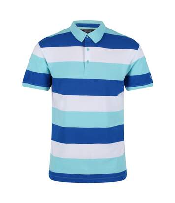 Regatta Mens Maxen Stripe Polo Shirt (Antigua Blue) - UTRG7288