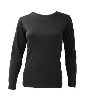 FLOSO - T-shirt thermique à manches longues - Femme (Noir) - UTTHERM134