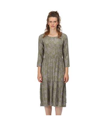 Regatta Womens/Ladies Briella Abstract Long-Sleeved Casual Dress (Green Fields) - UTRG7273