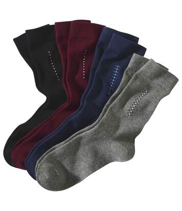 Levně Sada 4 párů ponožek se žakárovým vzorem