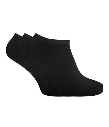 Womens Cotton Rich Lycra Trainer Socks (Pack Of 3) (Black) - UTW460