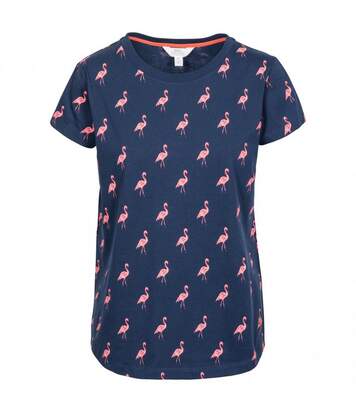 Trespass Womens Carolyn Short Sleeved Patterned T Shirt (Navy Flamingo) - UTTP4702
