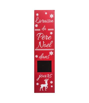 Calendrier de l'Avent Pancarte en bois - H. 120 cm - Rouge