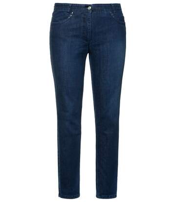 ULLA POPKEN CoolMax Jeans Sarah taille élastiquée intérieure slim blanchi NOUVEAU