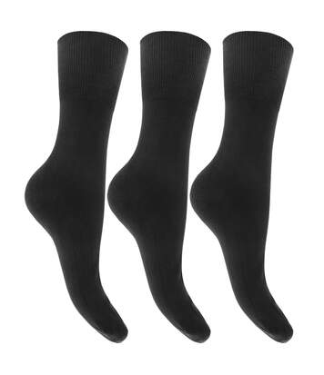 Chaussettes à haut non-élastiqué (lot de 3) - Femme (Noir) - UTW355
