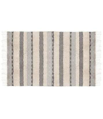 Tapis Déco en Coton Vague 90x150cm Bleu