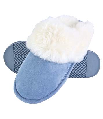 Dunlop - Ladies Slip On Mule Slippers with Suede Leather