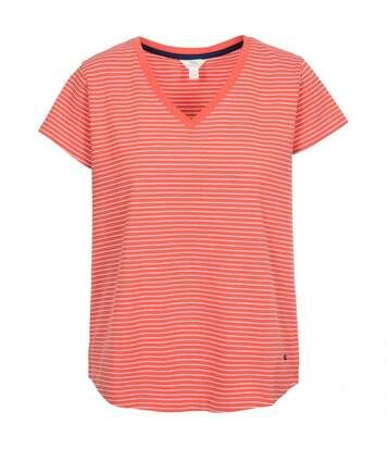 Trespass Womens Konnie V Neck T Shirt (Peach Stripe) - UTTP4703