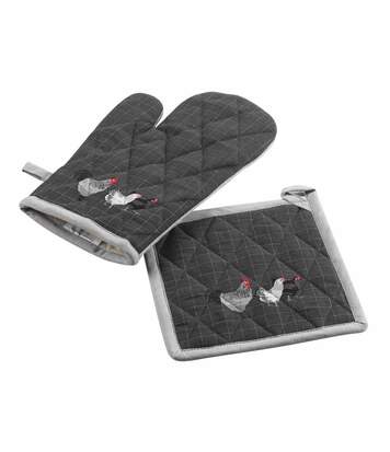 Gant & Manique à Motifs Auberge 28cm Anthracite