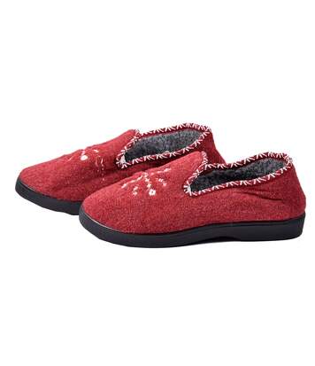 CHARENTAISE Femme Pantoufle PREMIUM BRODEE K88R13 BORDEAUX