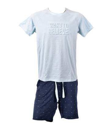 Pyjama Court Homme Premium FMF HOMEWEAR HC14 Ciel