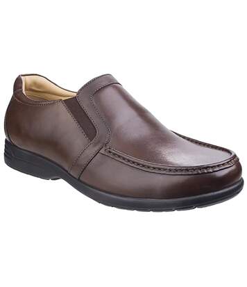 Fleet & Foster Mens Gordon Dual Fit Leather Moccasin (Brown) - UTFS5106