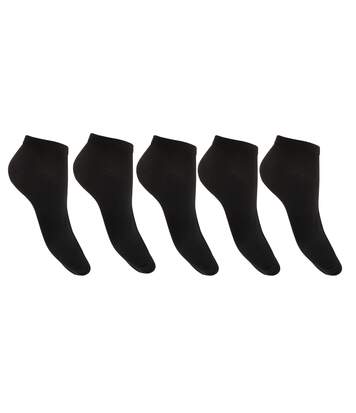 Floso Womens/Ladies Trainer Socks (Pack Of 5) (Black) - UTW452