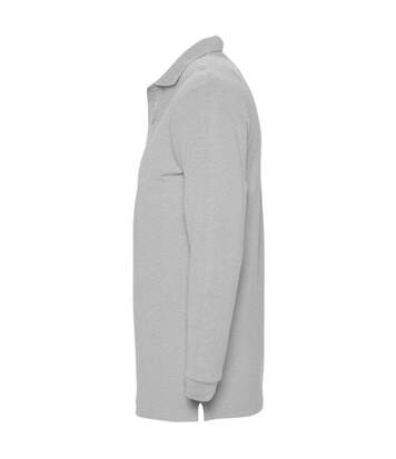SOLS Mens Winter II Long Sleeve Pique Cotton Polo Shirt (Grey Marl) - UTPC329