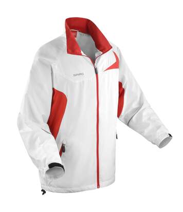 Spiro Mens Micro-Lite Performance Sports Jacket (White/Red) - UTRW1474