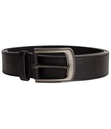 Duke Mens Samuel Large Buckle Leather Belt (Black) - UTDC121