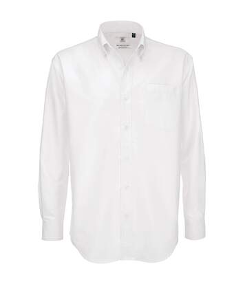 B&C Mens Oxford Long Sleeve Shirt / Mens Shirts (White) - UTBC105