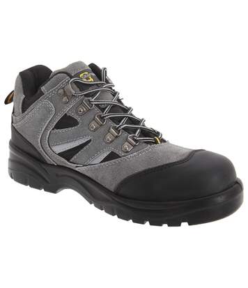 Grafters Mens Industrial Safety Hiking Boots (Dark Grey/Black) - UTDF711